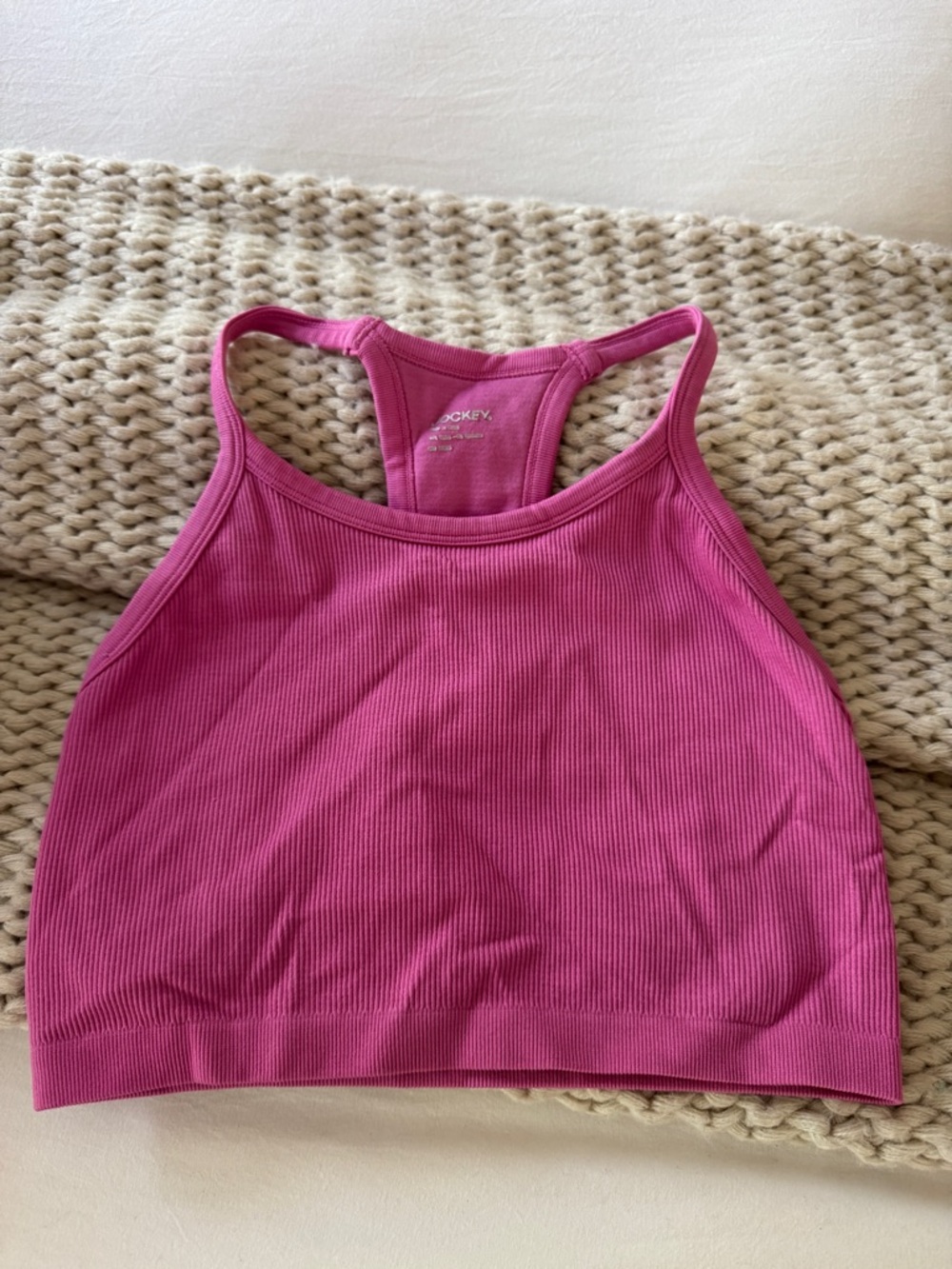 Jockey Hot Pink Ribbed Racerback Bralette
